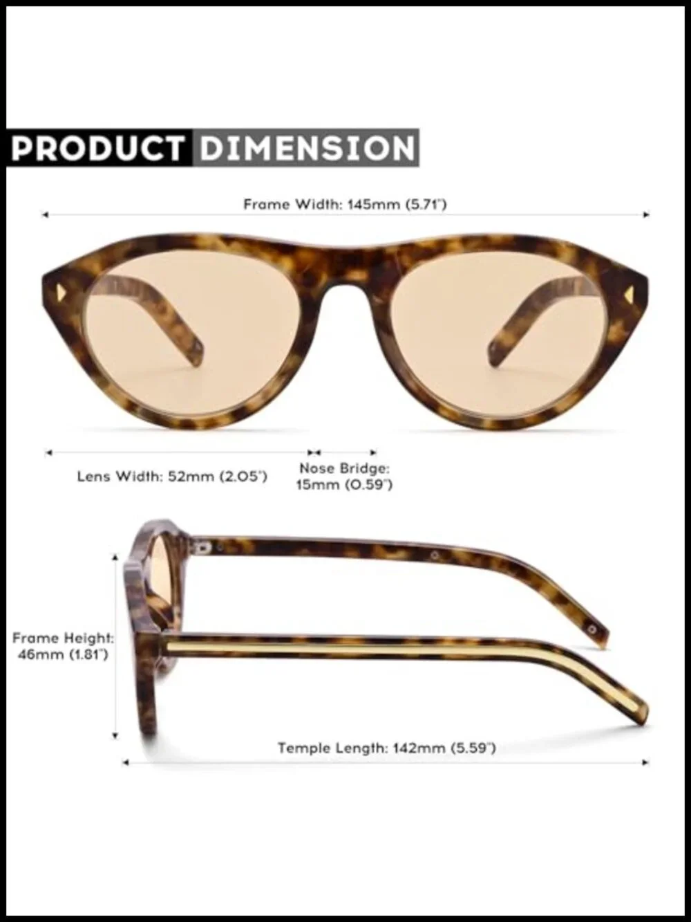 Retro Oval Cat Eye Sunglasses with UV400 Protection for Women